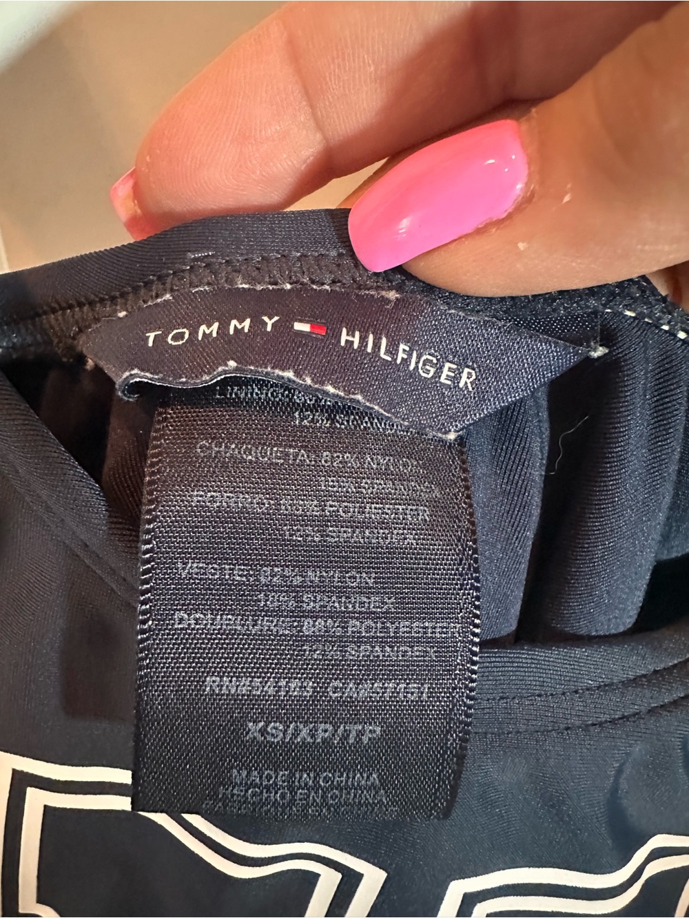 One 1 Pc Navy Ladies XS Tommy Hilfiger Bathing Suit Removable Soft Cups NO BELT - Picture 5 of 6